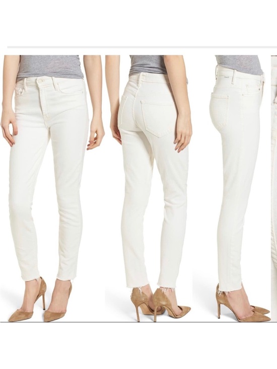 MOTHER Denim - Mother High-Waisted Looker Ankle Fray Skinny Raw Hem Jeans Size 28
